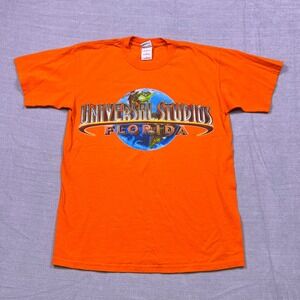 Universal Studios Florida Orange Graphic T Shirt Men Size Medium‎ Cotton